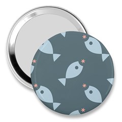 Fish Star Water Pattern 3  Handbag Mirrors by HermanTelo