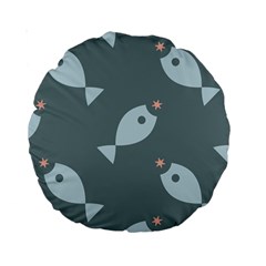 Fish Star Water Pattern Standard 15  Premium Round Cushions