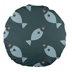 Fish Star Water Pattern Large 18  Premium Round Cushions