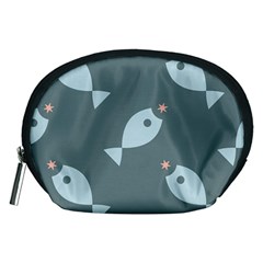 Fish Star Water Pattern Accessory Pouch (medium) by HermanTelo