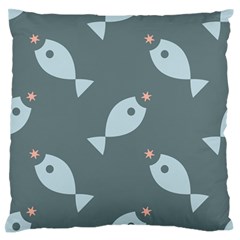 Fish Star Water Pattern Large Flano Cushion Case (one Side)