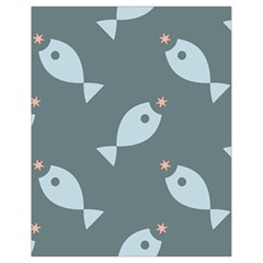 Fish Star Water Pattern Drawstring Bag (small)