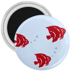 Fish Red Sea Water Swimming 3  Magnets by HermanTelo