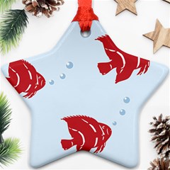 Fish Red Sea Water Swimming Ornament (star) by HermanTelo