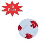 Fish Red Sea Water Swimming 1  Mini Buttons (10 Pack)  by HermanTelo