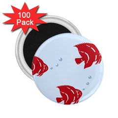 Fish Red Sea Water Swimming 2 25  Magnets (100 Pack)  by HermanTelo