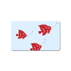 Fish Red Sea Water Swimming Magnet (name Card) by HermanTelo