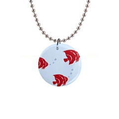 Fish Red Sea Water Swimming 1  Button Necklace