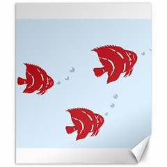 Fish Red Sea Water Swimming Canvas 8  X 10 