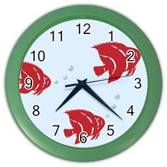 Fish Red Sea Water Swimming Color Wall Clock