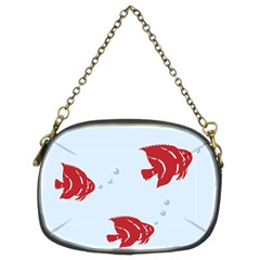 Fish Red Sea Water Swimming Chain Purse (two Sides)