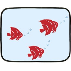 Fish Red Sea Water Swimming Double Sided Fleece Blanket (mini)  by HermanTelo