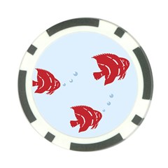 Fish Red Sea Water Swimming Poker Chip Card Guard (10 Pack)