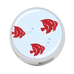 Fish Red Sea Water Swimming 4-port Usb Hub (one Side)