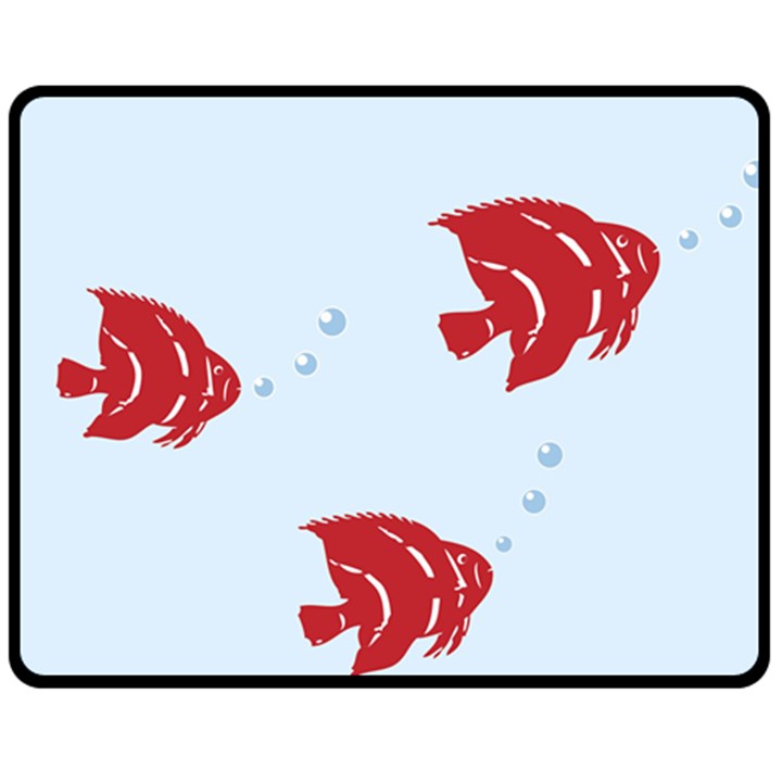 Fish Red Sea Water Swimming Fleece Blanket (Medium) 