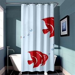 Fish Red Sea Water Swimming Shower Curtain 36  X 72  (stall) 