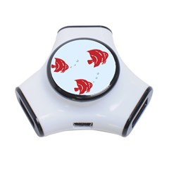 Fish Red Sea Water Swimming 3-port Usb Hub