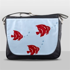 Fish Red Sea Water Swimming Messenger Bag by HermanTelo