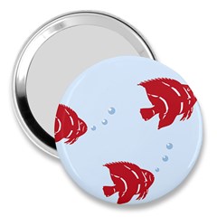 Fish Red Sea Water Swimming 3  Handbag Mirrors by HermanTelo