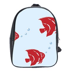 Fish Red Sea Water Swimming School Bag (xl) by HermanTelo