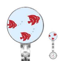 Fish Red Sea Water Swimming Stainless Steel Nurses Watch by HermanTelo