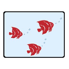 Fish Red Sea Water Swimming Double Sided Fleece Blanket (small) 