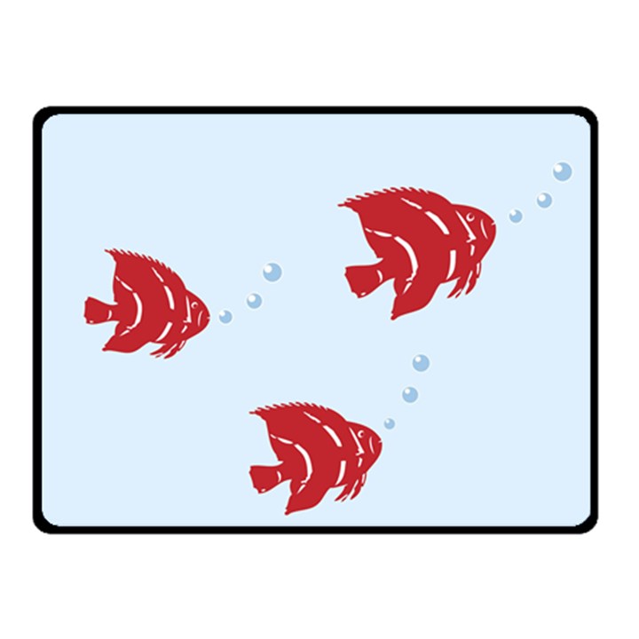 Fish Red Sea Water Swimming Double Sided Fleece Blanket (Small) 