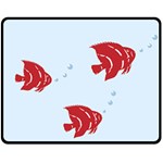 Fish Red Sea Water Swimming Double Sided Fleece Blanket (Medium)  58.8 x47.4  Blanket Front