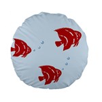 Fish Red Sea Water Swimming Standard 15  Premium Flano Round Cushions Front