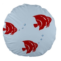 Fish Red Sea Water Swimming Large 18  Premium Flano Round Cushions