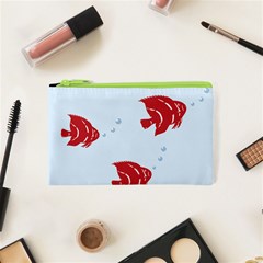 Fish Red Sea Water Swimming Cosmetic Bag (xs)