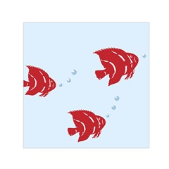 Fish Red Sea Water Swimming Small Satin Scarf (square)