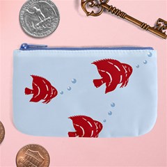 Fish Red Sea Water Swimming Large Coin Purse