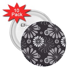 Floral Pattern 2 25  Buttons (10 Pack) 