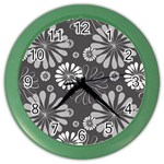 Floral Pattern Color Wall Clock Front