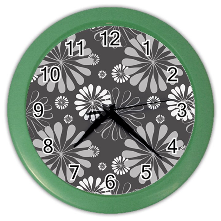 Floral Pattern Color Wall Clock