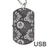 Floral Pattern Dog Tag USB Flash (One Side) Front