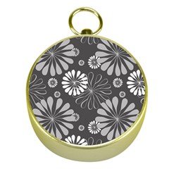 Floral Pattern Gold Compasses