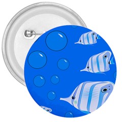 Fish School Bubbles Underwater Sea 3  Buttons by HermanTelo