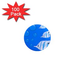 Fish School Bubbles Underwater Sea 1  Mini Magnets (100 Pack)  by HermanTelo