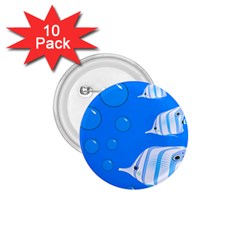 Fish School Bubbles Underwater Sea 1 75  Buttons (10 Pack) by HermanTelo