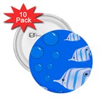 Fish School Bubbles Underwater Sea 2.25  Buttons (10 pack)  Front