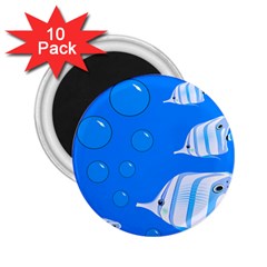 Fish School Bubbles Underwater Sea 2 25  Magnets (10 Pack)  by HermanTelo