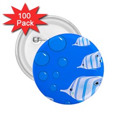 Fish School Bubbles Underwater Sea 2 25  Buttons (100 Pack)  by HermanTelo