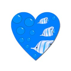 Fish School Bubbles Underwater Sea Heart Magnet by HermanTelo