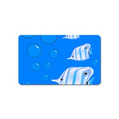 Fish School Bubbles Underwater Sea Magnet (name Card) by HermanTelo