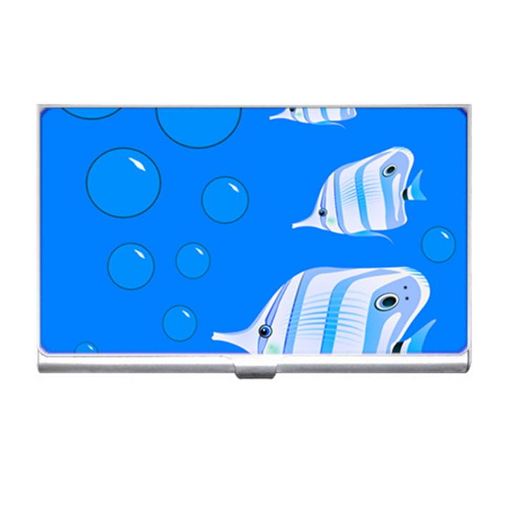 Fish School Bubbles Underwater Sea Business Card Holder