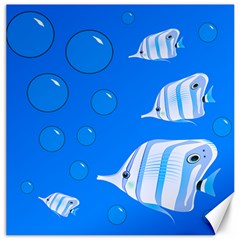 Fish School Bubbles Underwater Sea Canvas 12  X 12 