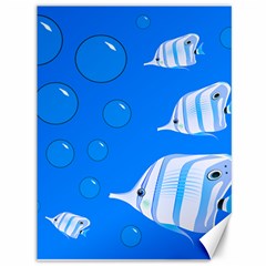 Fish School Bubbles Underwater Sea Canvas 36  X 48 