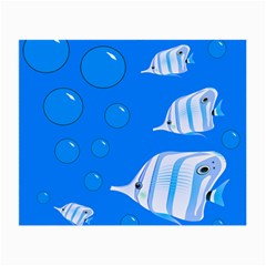 Fish School Bubbles Underwater Sea Small Glasses Cloth (2 Sides)